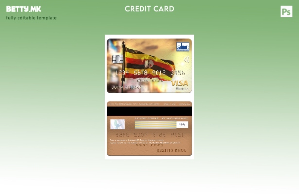 Модерен стил Уганда АБЦ банка на Уганда виза електронски шаблон